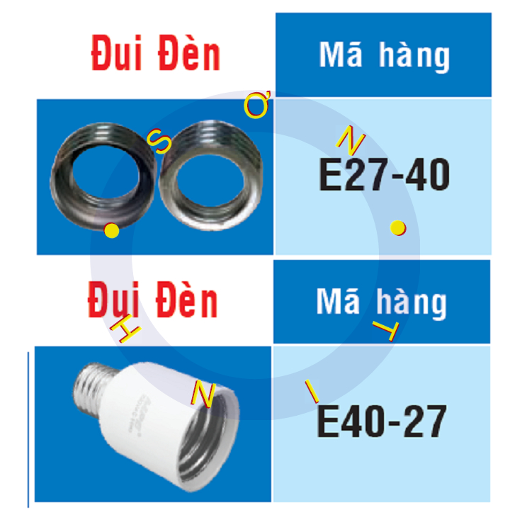 Đuôi Đèn Chuyển Đổi Từ E27 Sang E40 MPE