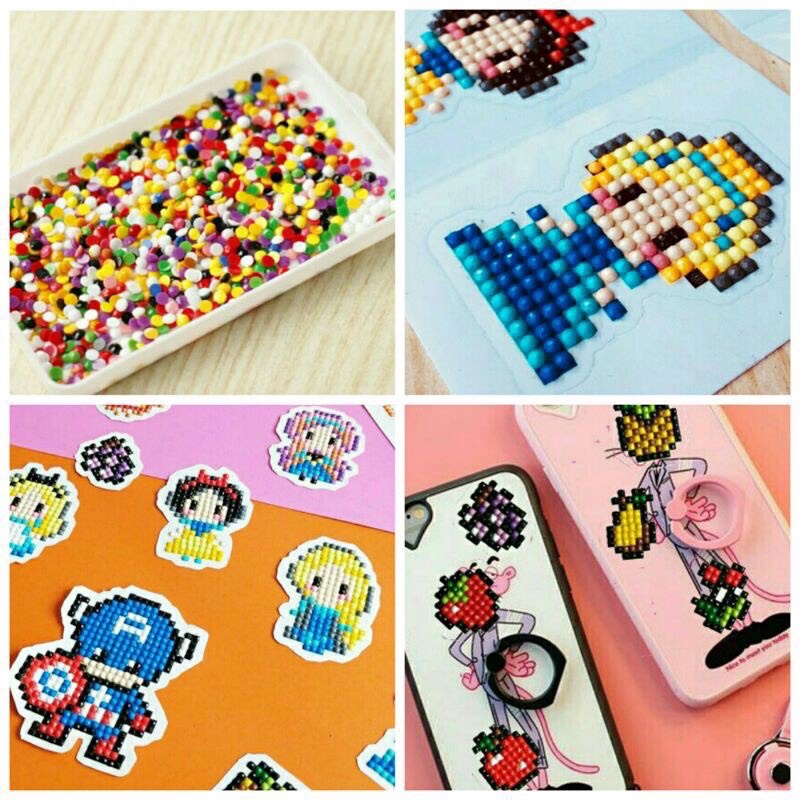 Bộ sticker tranh đính đá handmade cho các bé yêu