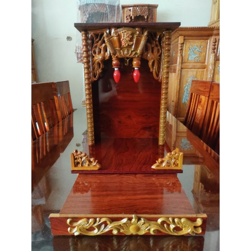 Bàn thờ thần tài thổ địa MDF 2 mẫu 35cm (có hộc kéo )