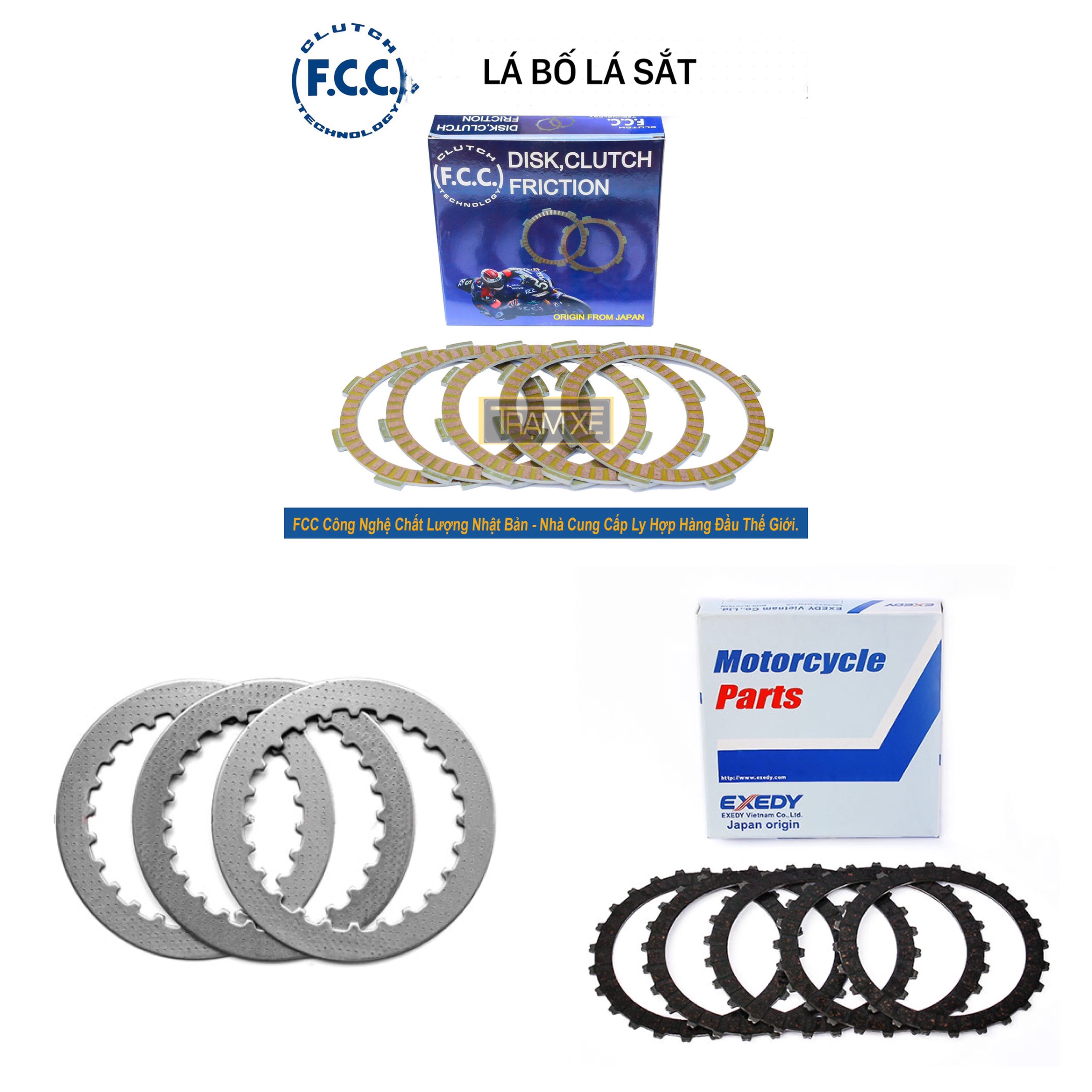Bộ lá bố nồi, lá sắt hàng FCC Exedy chính hãng dành cho các dòng xe Dream Wave Future Sirius Jupiter