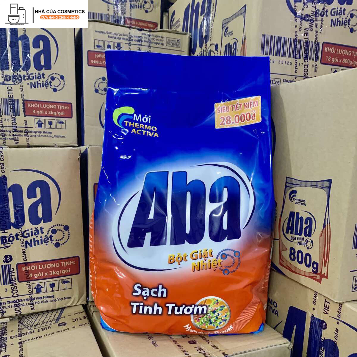 Bột giặt nhiệt Aba sạch tinh tươm túi 380g