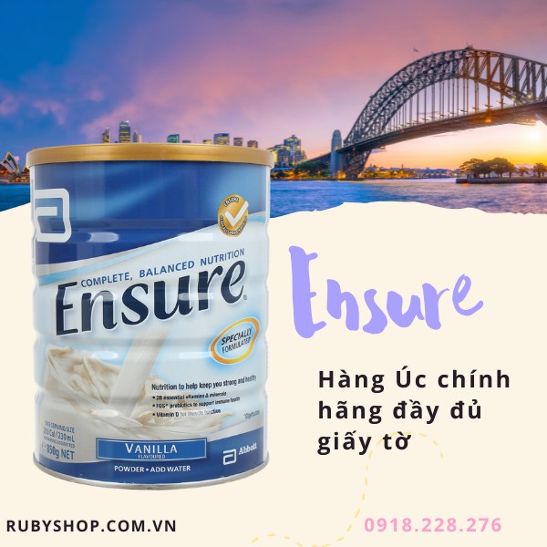 [Date 8.2024] Sữa Bột Ensure Úc Lon 850g