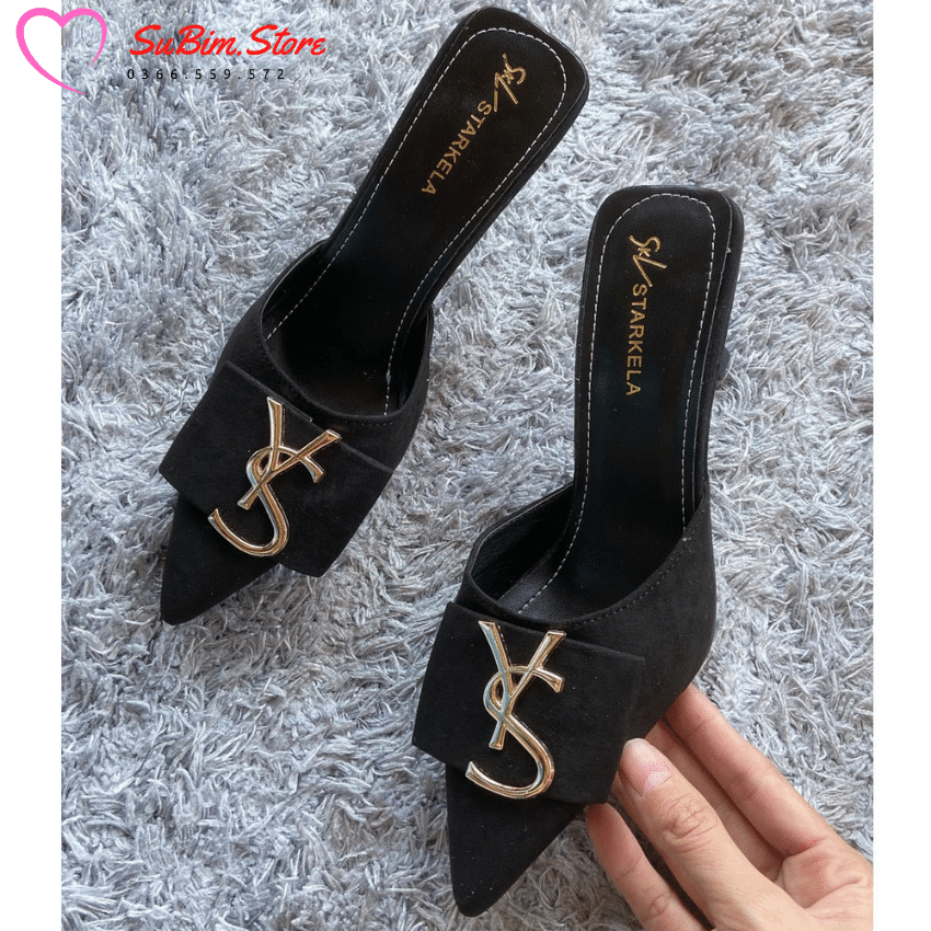 Sục cao gót mũi nhọn tag nơ chữ y s da lộn gót 7p – subim.store.
