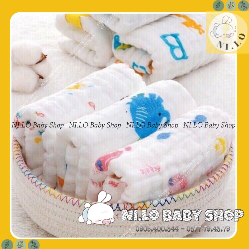 Khăn xô 6 lớp rửa mặt cho bé loại dày (28x28cm)