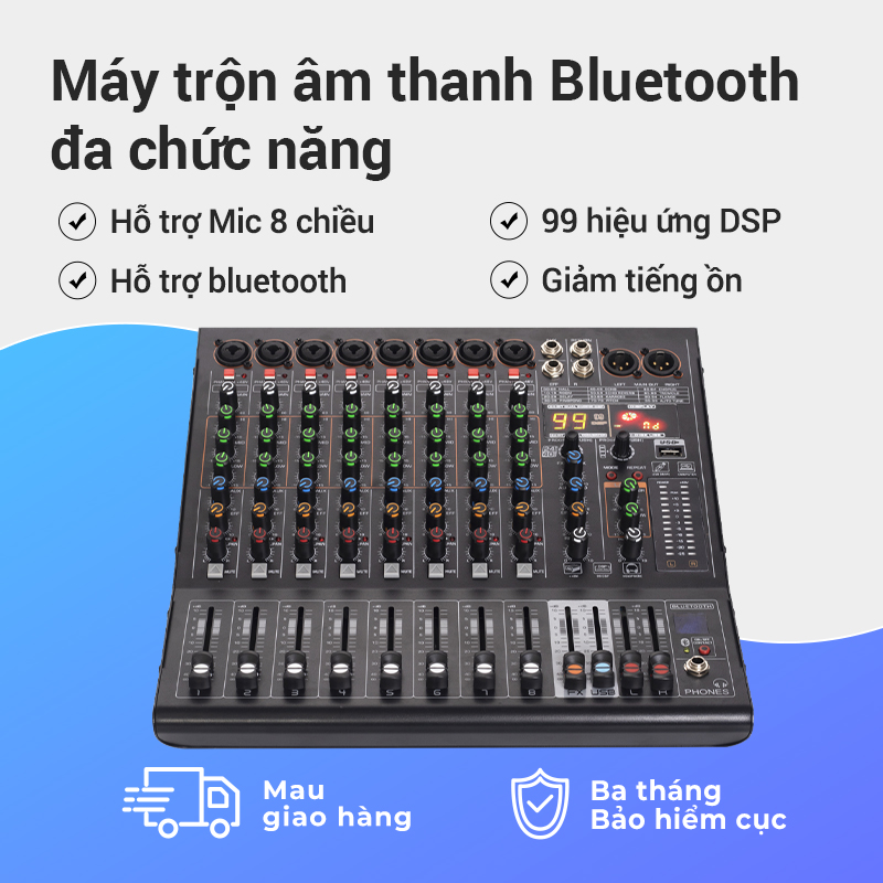 Nx800 Bluetooth audio mixer channel mixer with USB audio interfanc 99 DSP effects