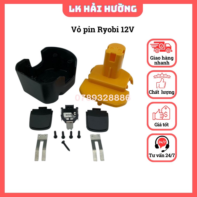 Vỏ pin Ryobi 12V, 6 cell Li-on 18650