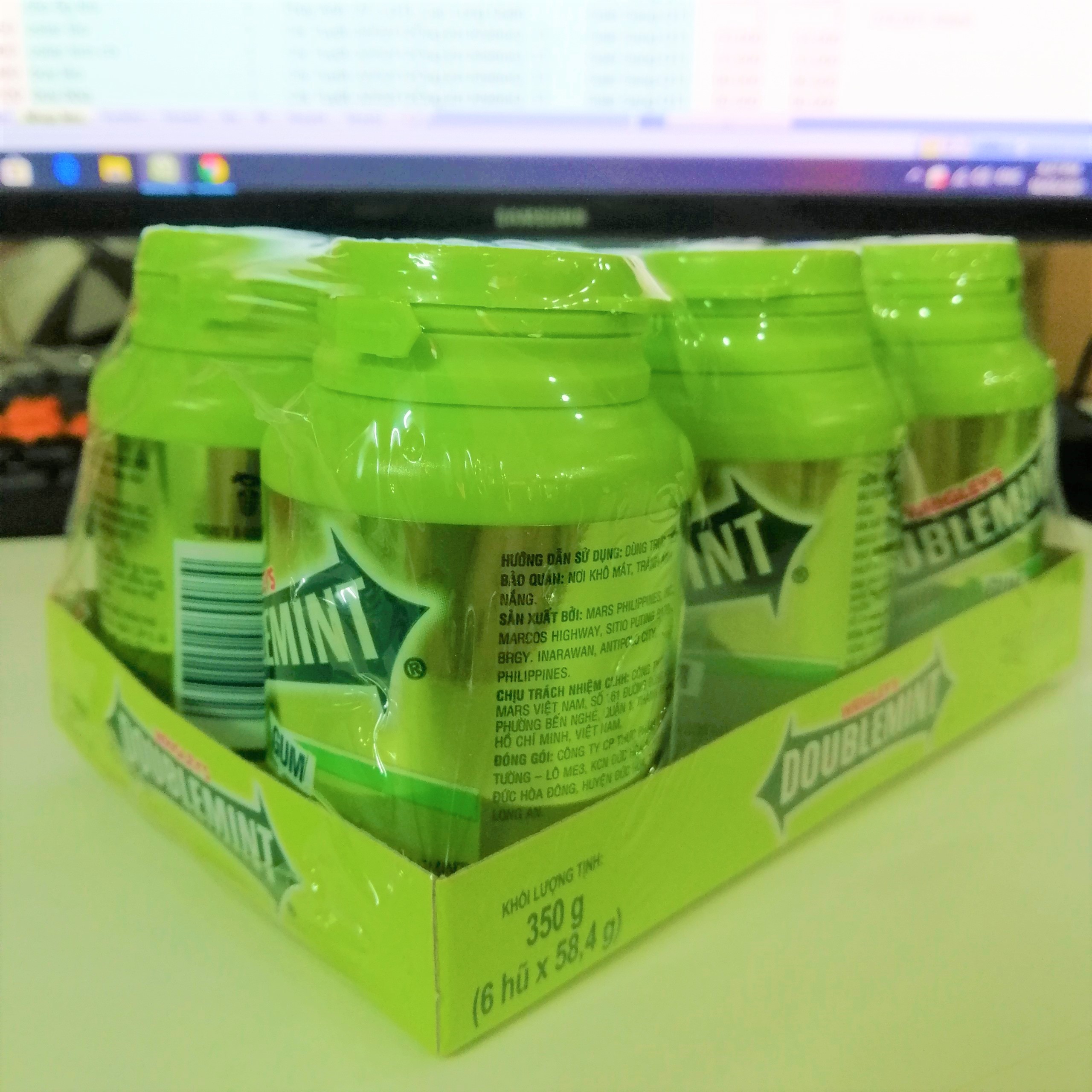 Kẹo Sing-gum Doublemint Bạc Hà (Lọ 58.4g)