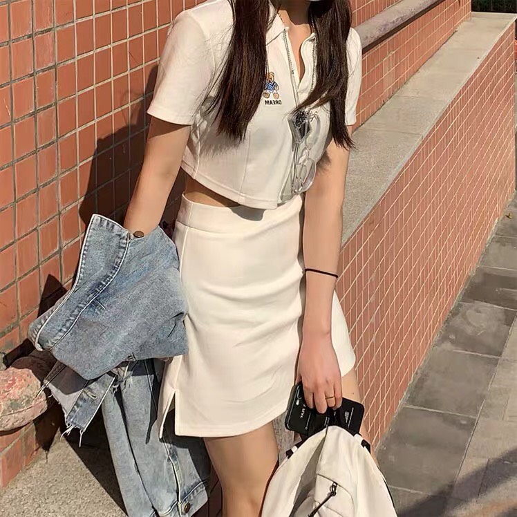 ÁO POLO CROPTOP TRẮNG CÁ TÍNH