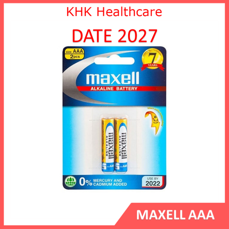 Vỉ 2 viên pin AAA Maxel Alkaline dùng cho máy đo huyết áp cổ tay