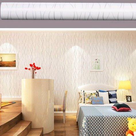 Giấy dán tường sợi chỉ trắng BINBIN DT08 0.45x1000