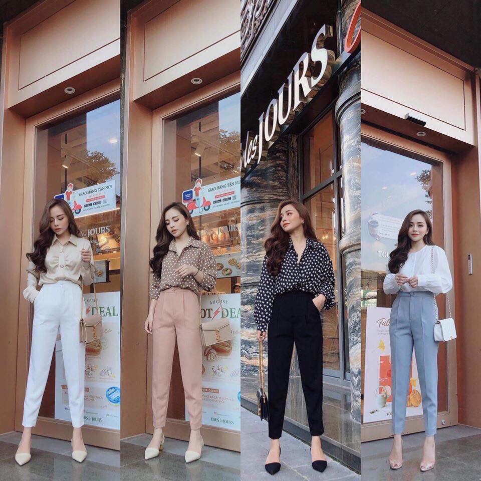 Quần Baggy Cúc Bọc Cao Cấp