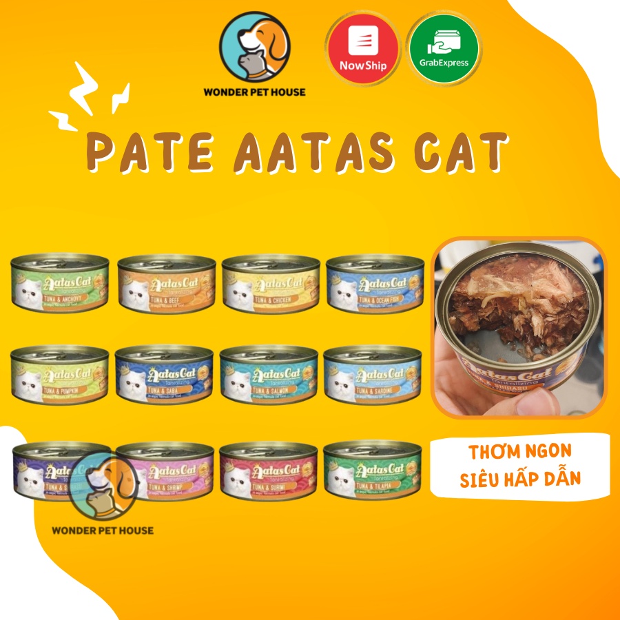 Pate Aatas cat cho mèo lon 80g thơm ngon bổ dưỡng cho mèo kén ăn