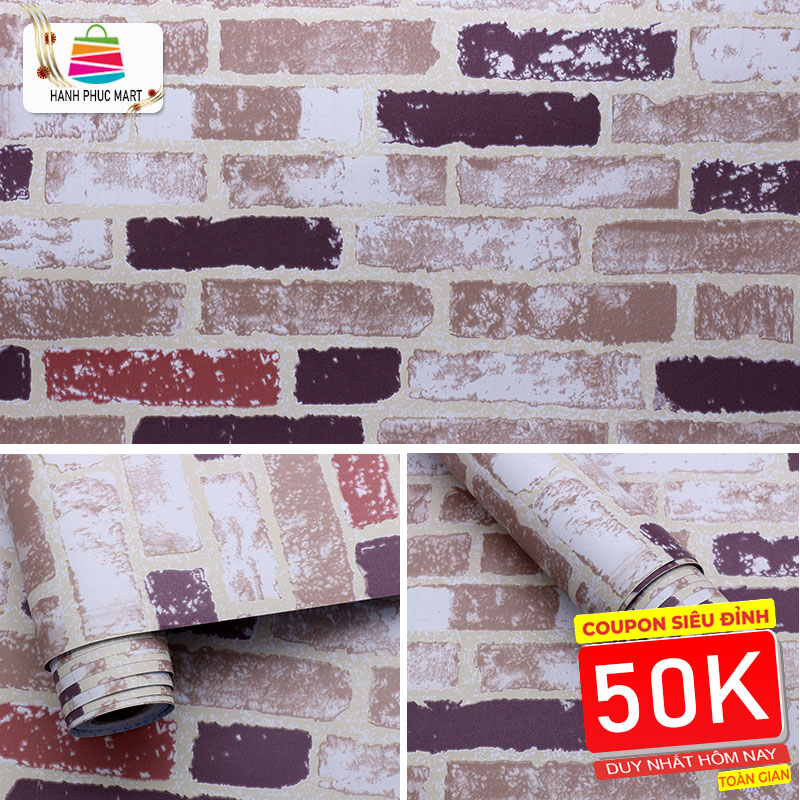 5M Giấy Dán Tường -Decal dán tường  Nền Gạch-HPMWallpaper