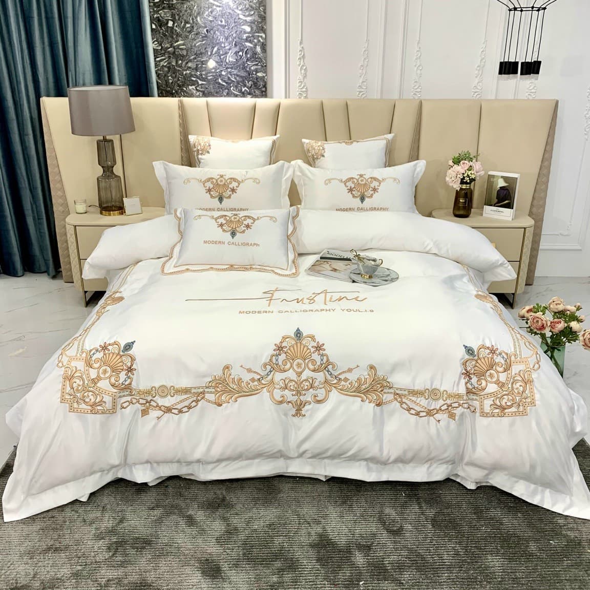 Bộ chăn ga gối lụa silk hoàng gia