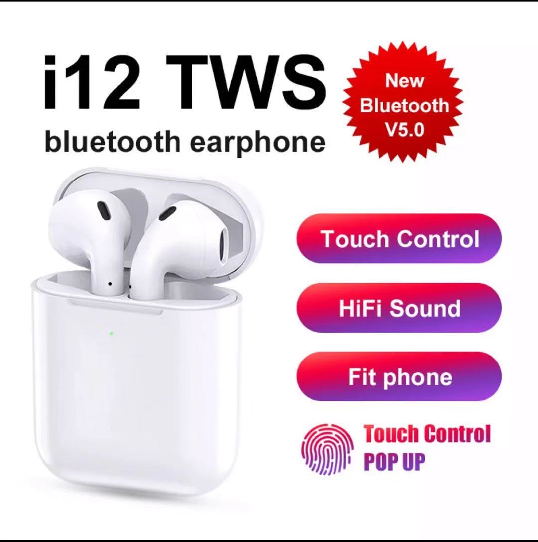Tai nghe Bluetooth inpods i12 Bản Cao Cấp Chip 5.0 Bluetooth, Tai Nghe Bluetooth Không Dây I12s hay hơn i7s, Tai Nghe Bluetooth Nhét Tai, Tai nghe bluetooth pin trâu cho samsung/oppo/xiaomi/iphone