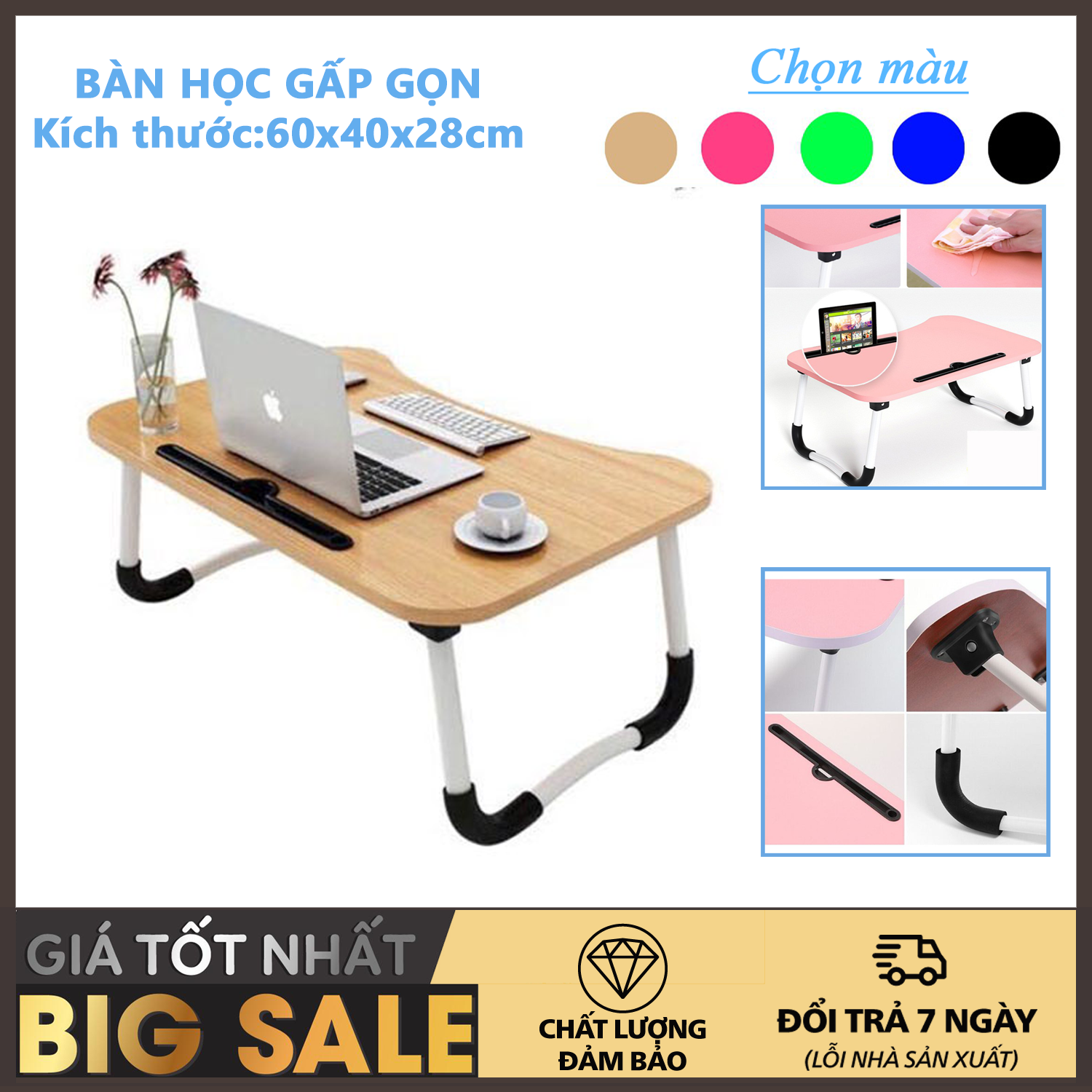 Desk study, work folding compact has slot for iPad, smart phone-study table smart folding compact has slot for iPad, folding table folding Japanese style, quality assurance (choose color)