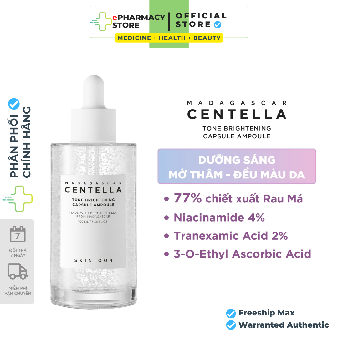 Skin1004 Madagascar Centella Tone Brightening Capsule Ampoule Tinh chất Skin1004 dưỡng sáng da chuyên sâu, dưỡng sáng mờ thâm 100ml
