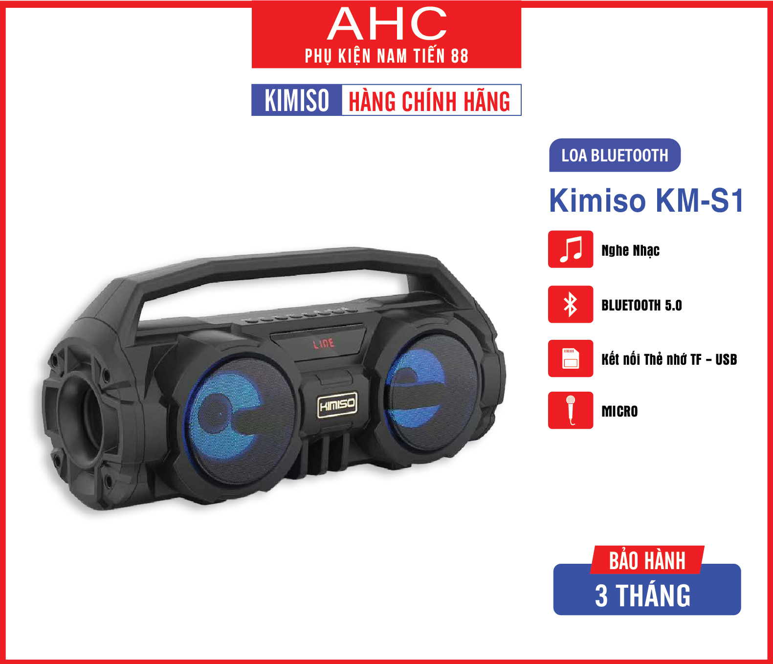 Loa Bluetooth KIMISO S1 kèm Micro