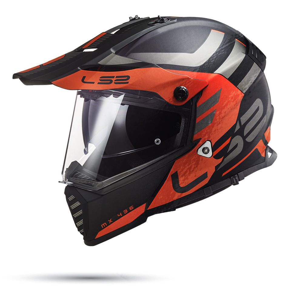 MŨ BẢO HIỂM ADVENTURE LS2 MX436 - BLACK ORANGE