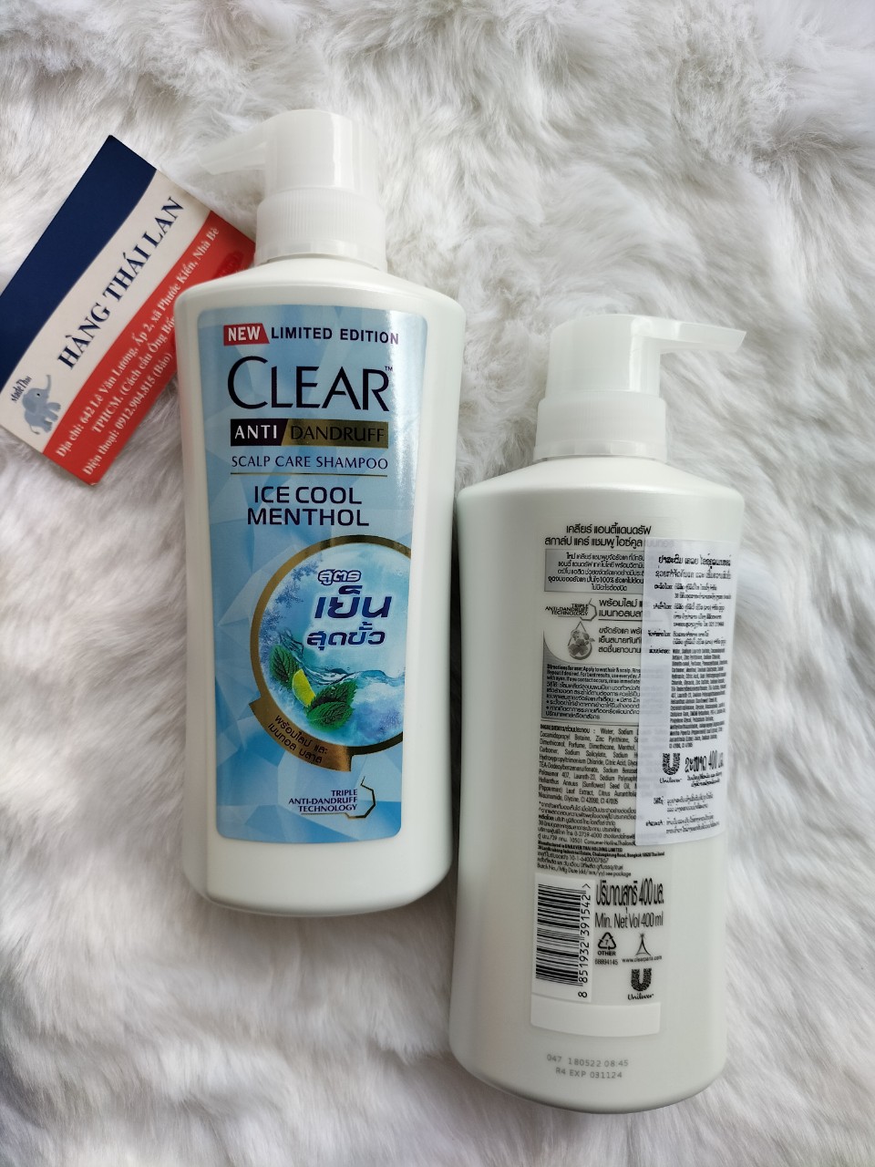 [Hcm]Combo of 2 Bottles of Clear Shampoo (Cool Mint + Clear Men) from Thailand