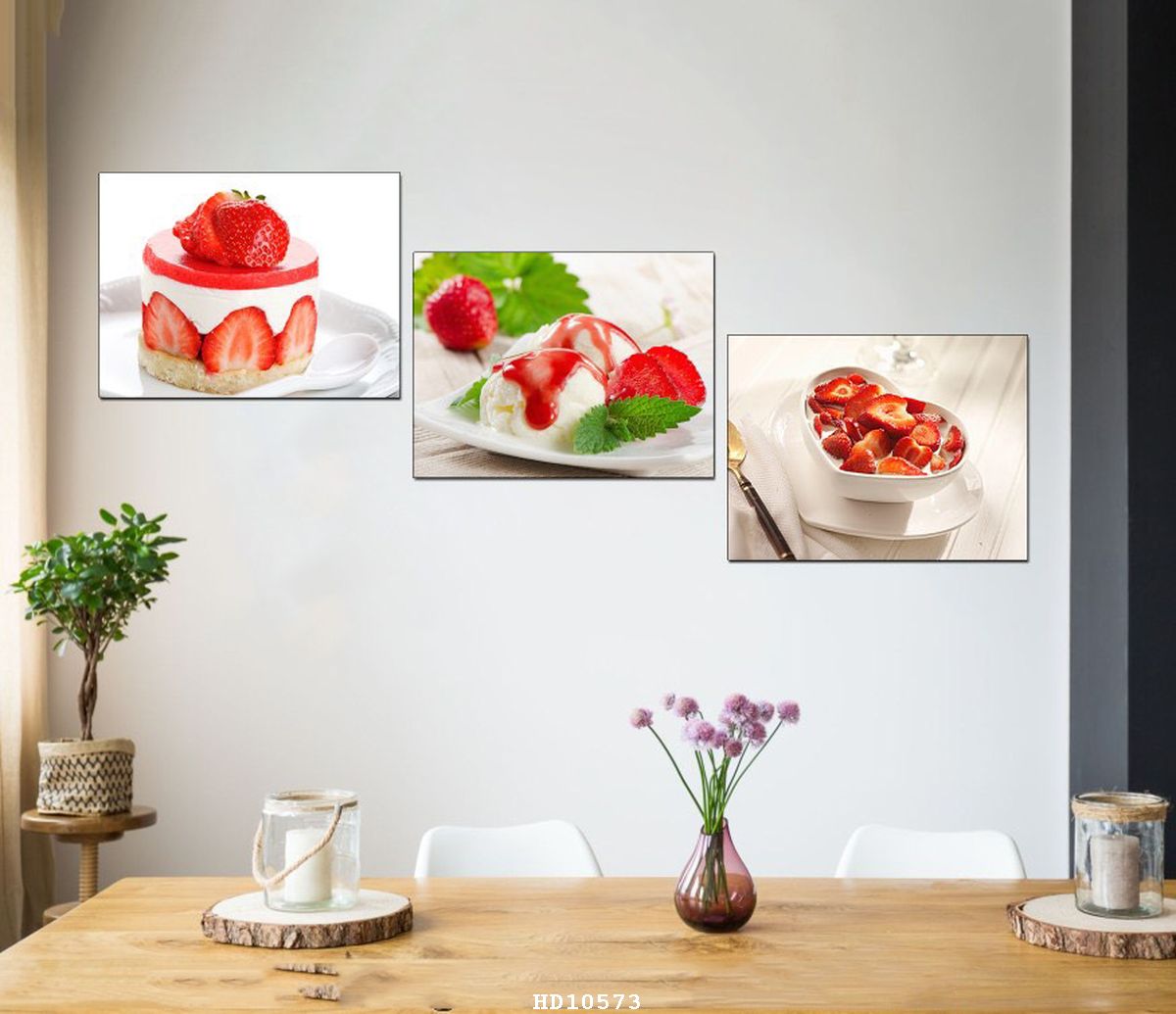 Tranh tráng gương treo phòng ăn, combo 3 bức decor phòng ăn đẹp sang chảnh, tranh tráng gương đẹp hơn tranh decal dán tường