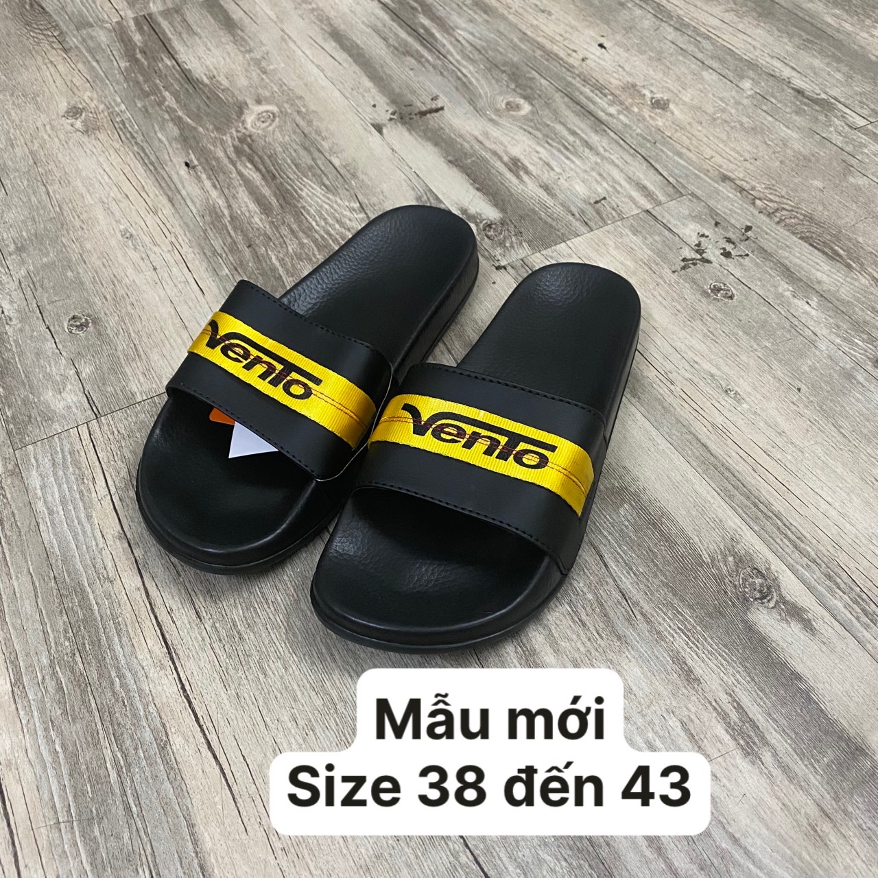 Dép Slide Vento AD19 Nam Nữ BST 2020 - Đen vàng