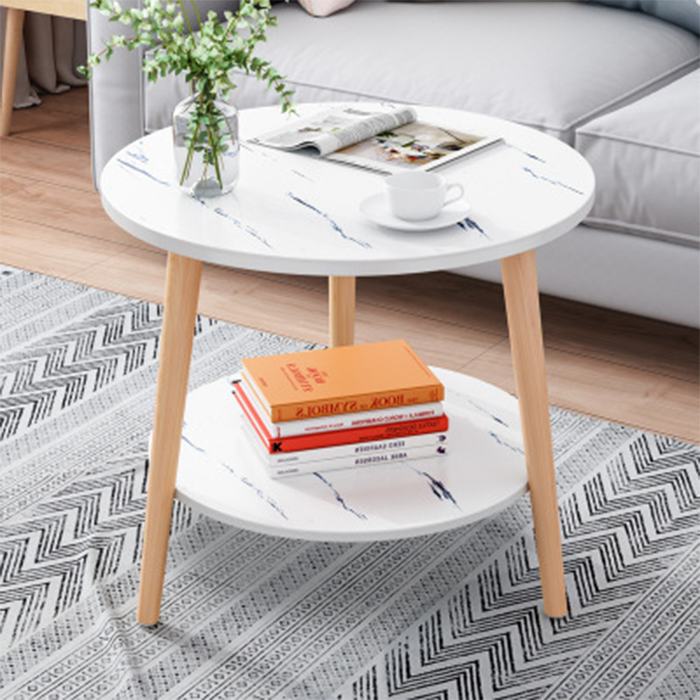 Wood Tea Table 2 floor face striated stone size 50x50cm, sofa table 2 floor apartment for small apartment beautiful party