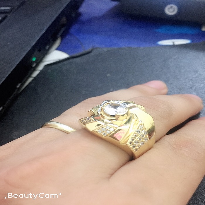 Nhẫn nam đính đá mạ 18k đẳng cấp