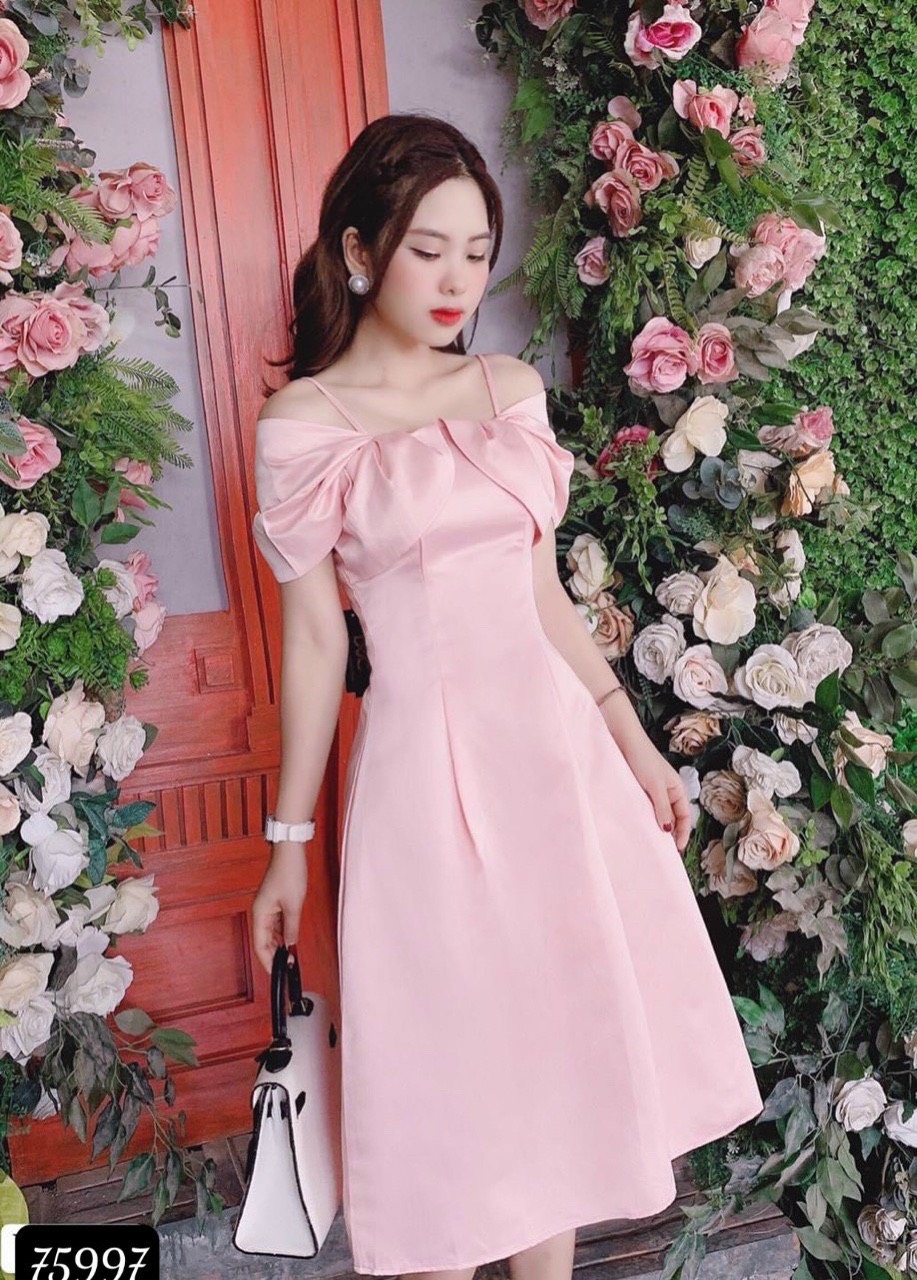 [25-27.4 Hoàn tiền 15%] ĐẦM THIẾT KẾ 2 DÂY ỐNG TAY BỒNG SIÊU SANG CHẢNH THIỂU THƯ-JUNA STORE 24H-HNS 0301