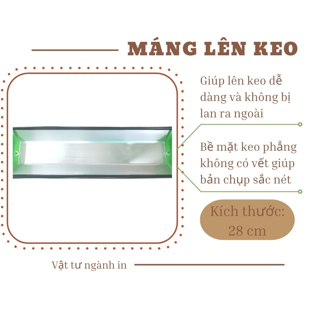 Máng lên keo chụp bản mực in lụa