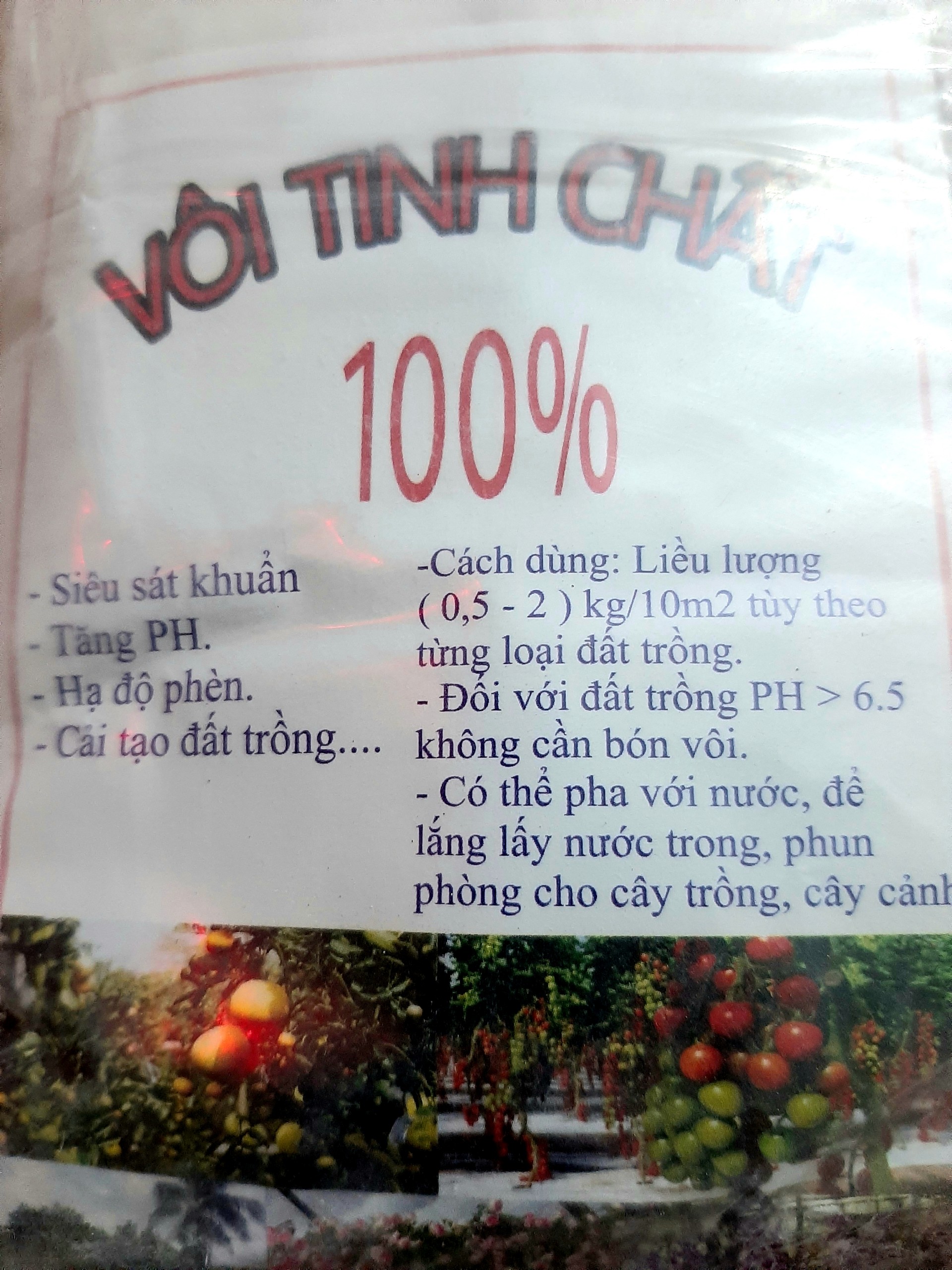 Vôi bột tinh chất xử lý đất trồng 1kg
