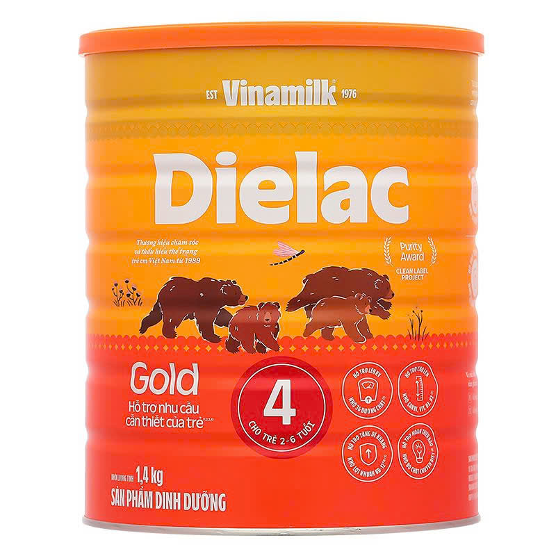 [Date 8.2026] Sữa bột Dielac Alpha Gold 4 Lon 1.4kg (cho trẻ từ 2- 6 tuổi)
