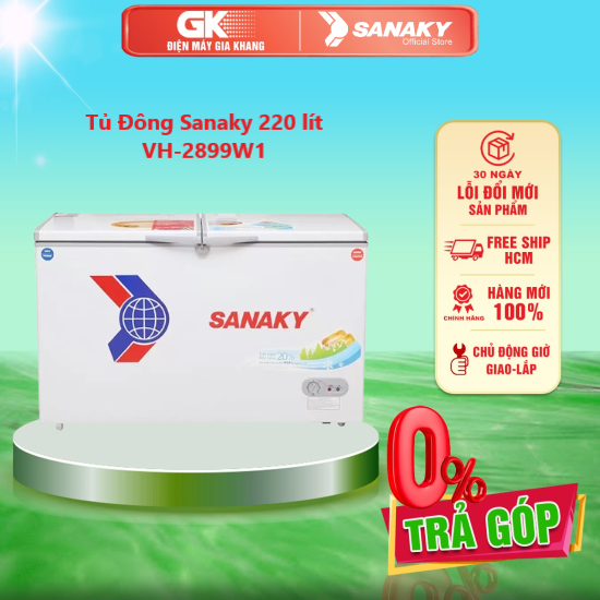Tủ Đông Sanaky 220 lít VH-2899W1 - Bảo hành 2 năm - GIAO TOÀN QUỐC - FREESHIP HCM