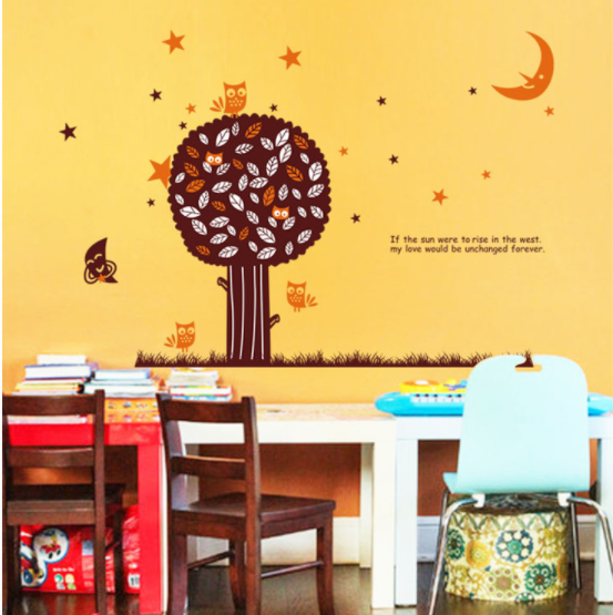 HCM Decal trang trí tường Cây nâu lớn