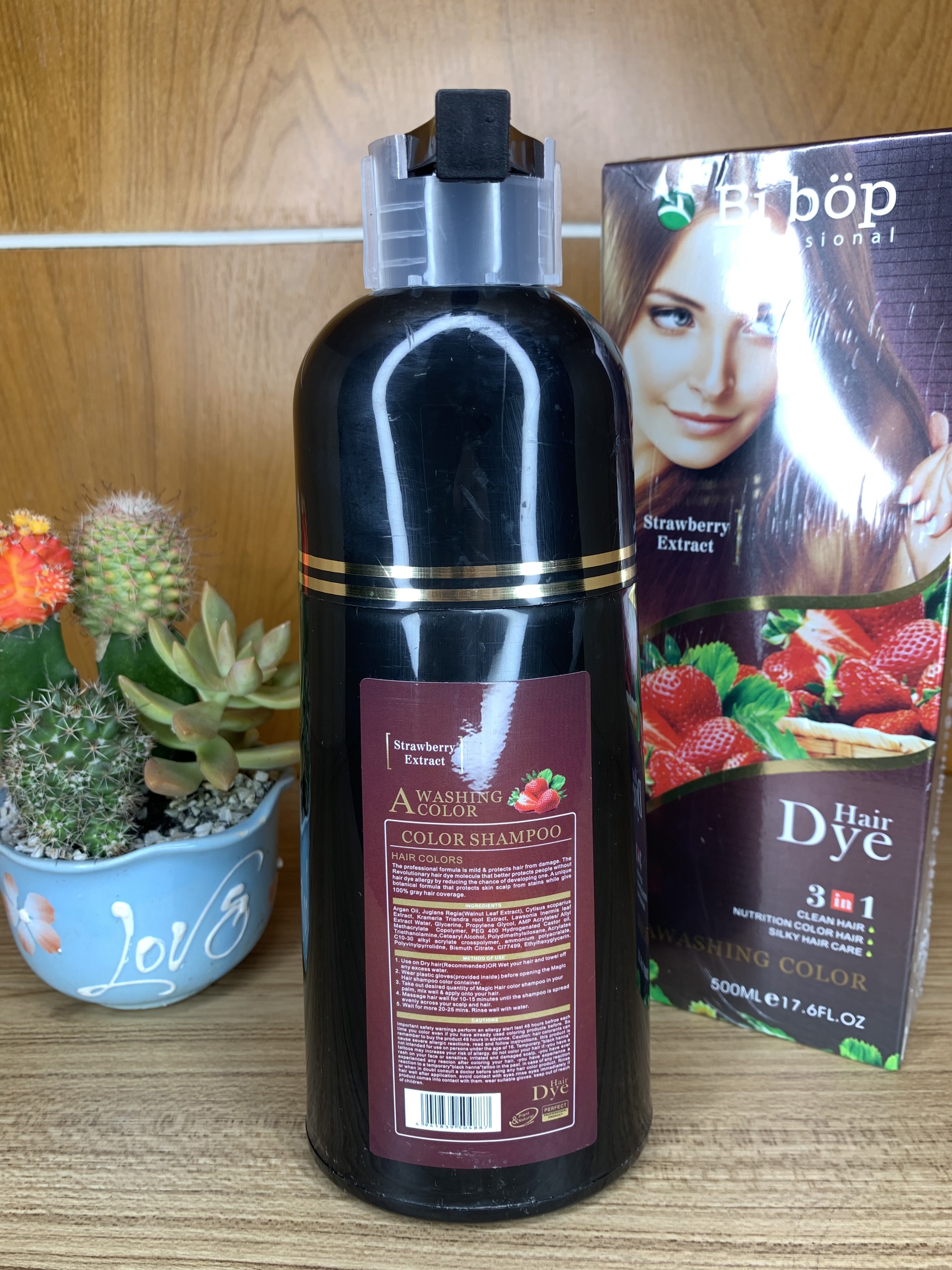 Dầu Gội Phủ Tóc Bạc Bibop 500ml ( Gội Là Nâu Bibop )