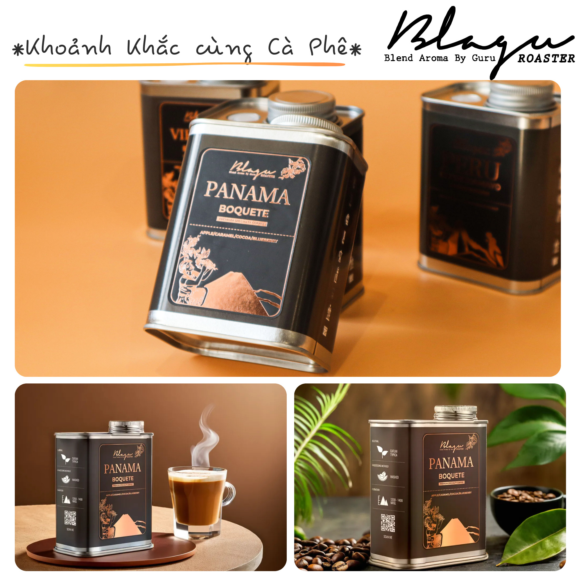 [Premium] Cà Phê Blagu Hạt Đã Rang Panama Boquete - Medium - 250g