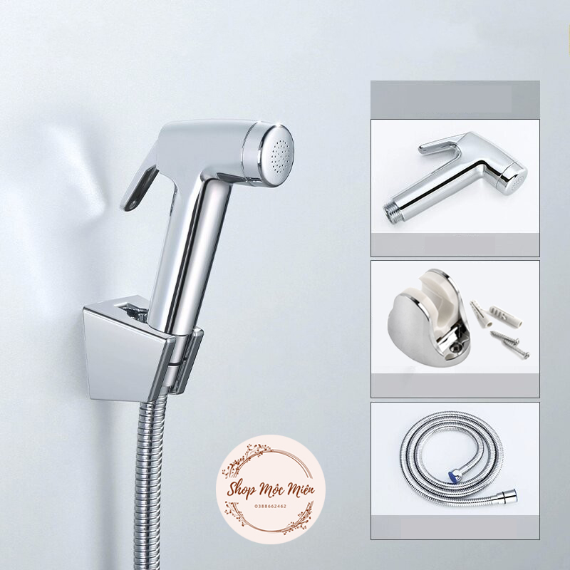 Vòi xịt đầu xịt vệ sinh mạ Crome Bóng tăng áp