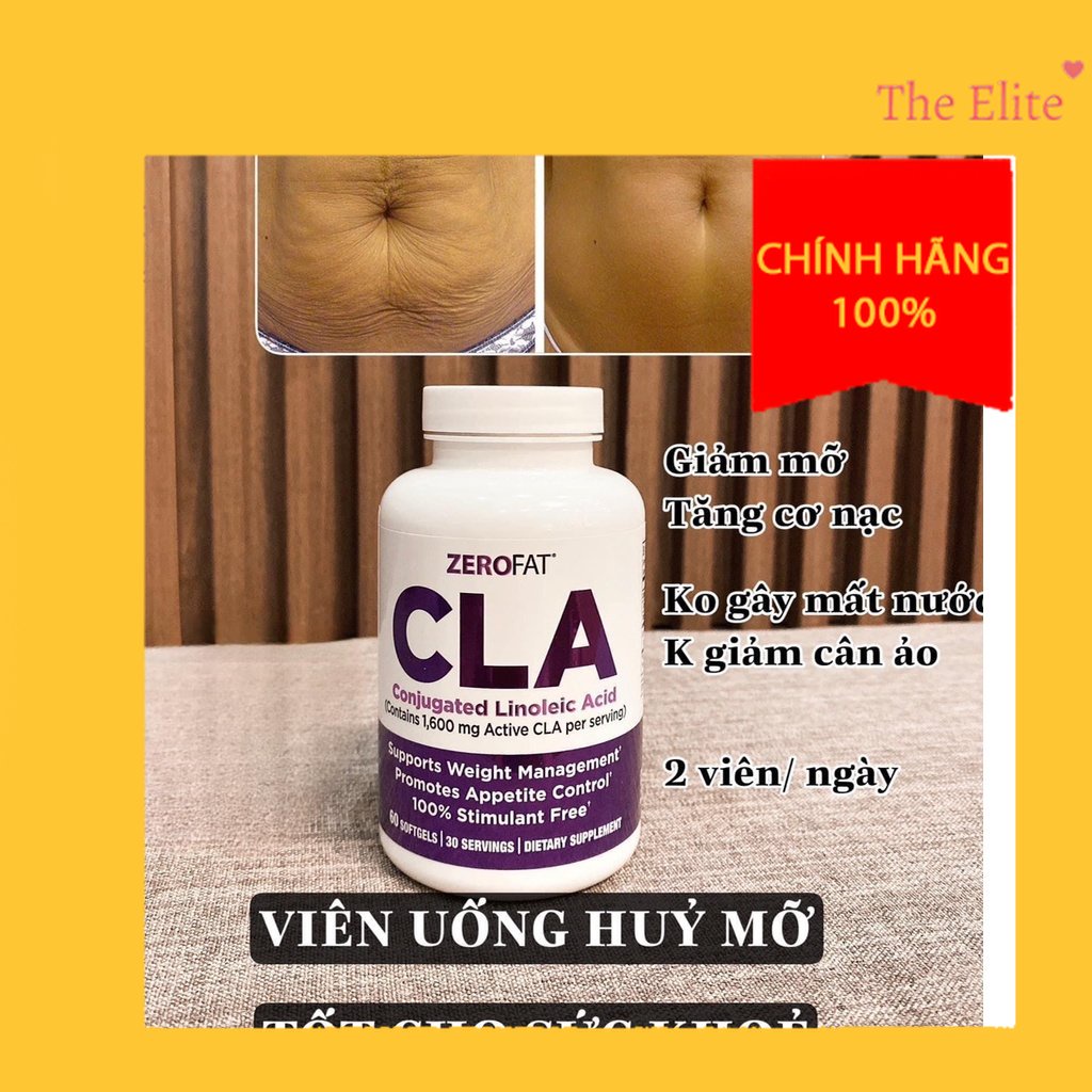 Viên kiểm soát cân nặng Zerofat CLA của Mỹ 60 viên MixASale