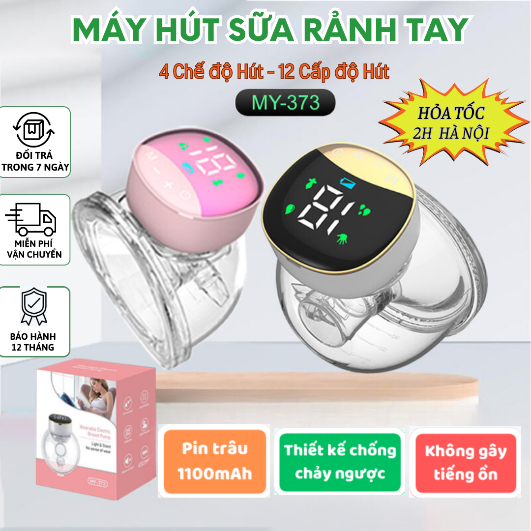 Máy hút sữa điện rảnh tay không dây my373 tốt hơn máy hút sữa fatz baby freemax, máy hút sữa điên đôi cao cấp 4 độ hút 12 cấp độ hút chất liệu an toàn