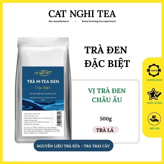 [Gói 500g] Trà Đen Đặc Biệt Cát Nghi Tea 500g - Nguyên liệu chuẩn pha trà sữa trà trái cây - Cung cấp cho các quán trà sữa, trà Lá to, trà Đậm Vị, Trà Pha trà Sữa