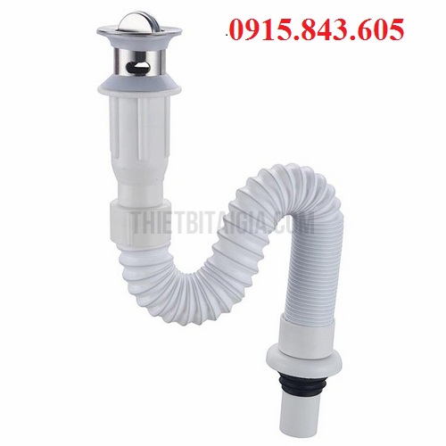 Bộ xả lật Lavabo xi phong chậu rửa mặt nhựa ruột gà