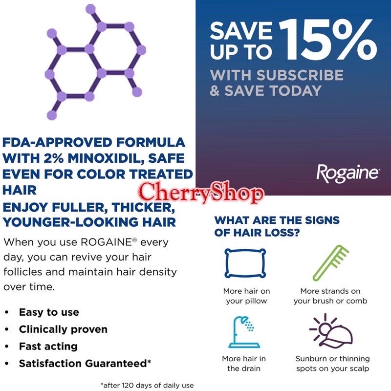 [HCM]Tinh chất mọc tóc cho nam Men's Rogaine 5% Minoxidil Solution 3x60ml (dạng dung dịch)