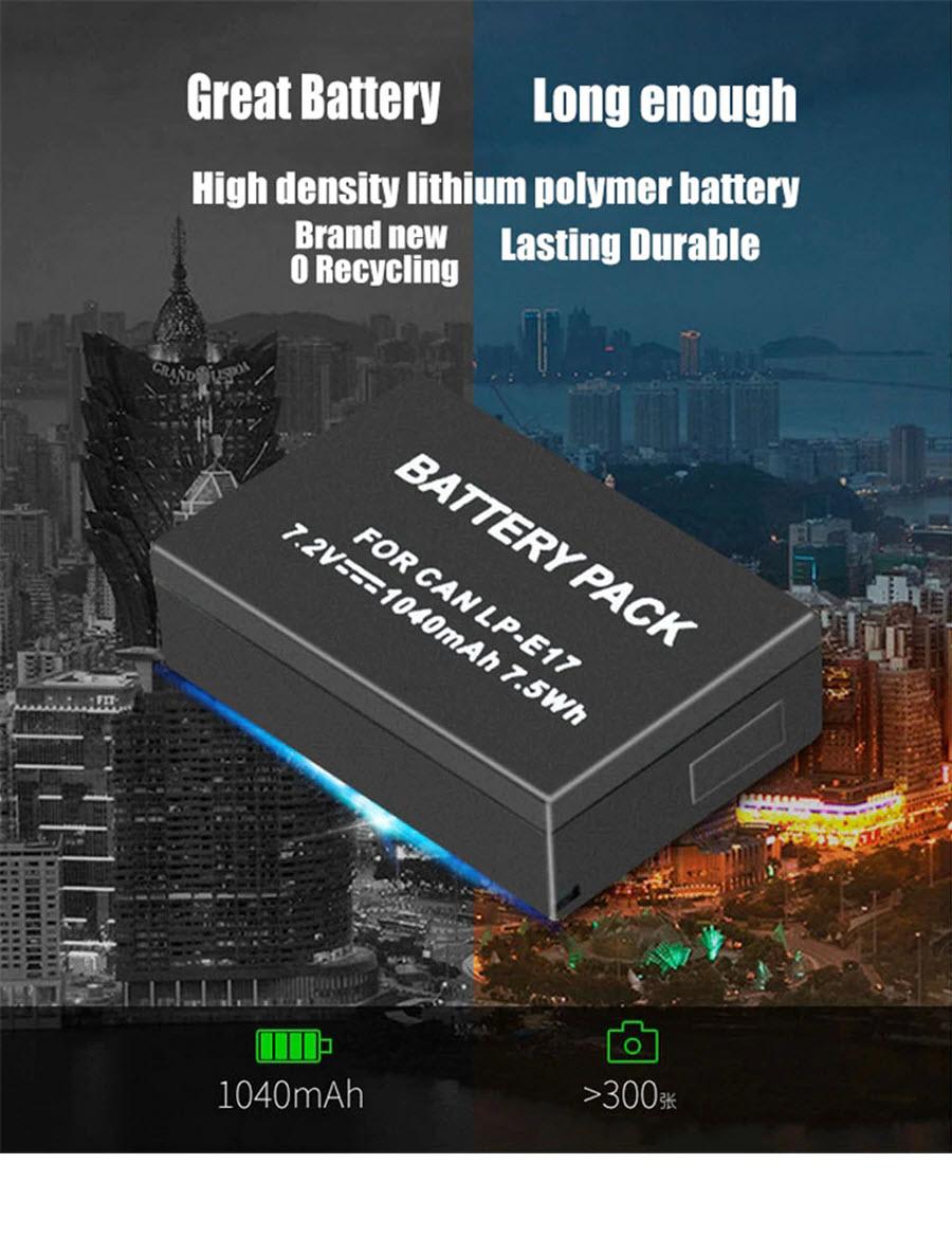 PIN LP-E17 CHO CANON 750D 760D, 77D, M3, M5, 800D, M6 (Tặng kèm bộ sạc)