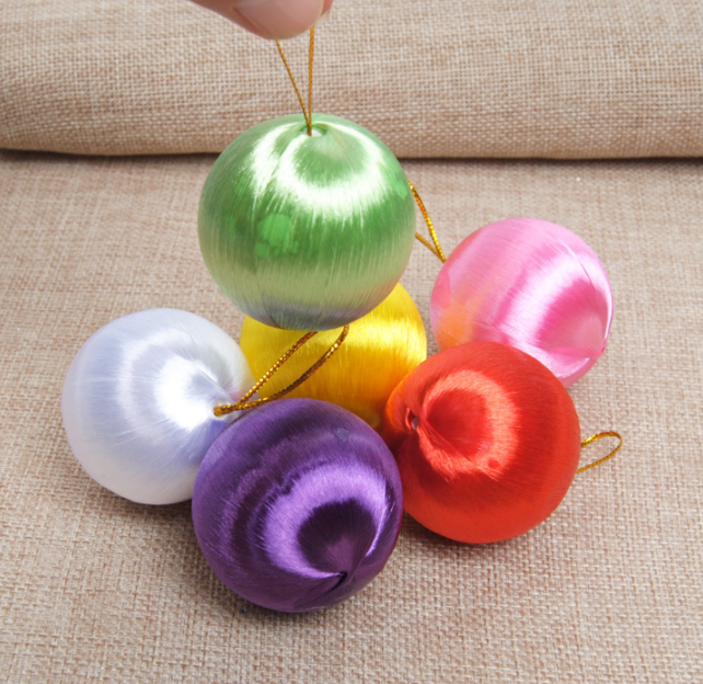 Phụ kiện trang trí noel Set 6 quả châu sợi bóng 5cm E21