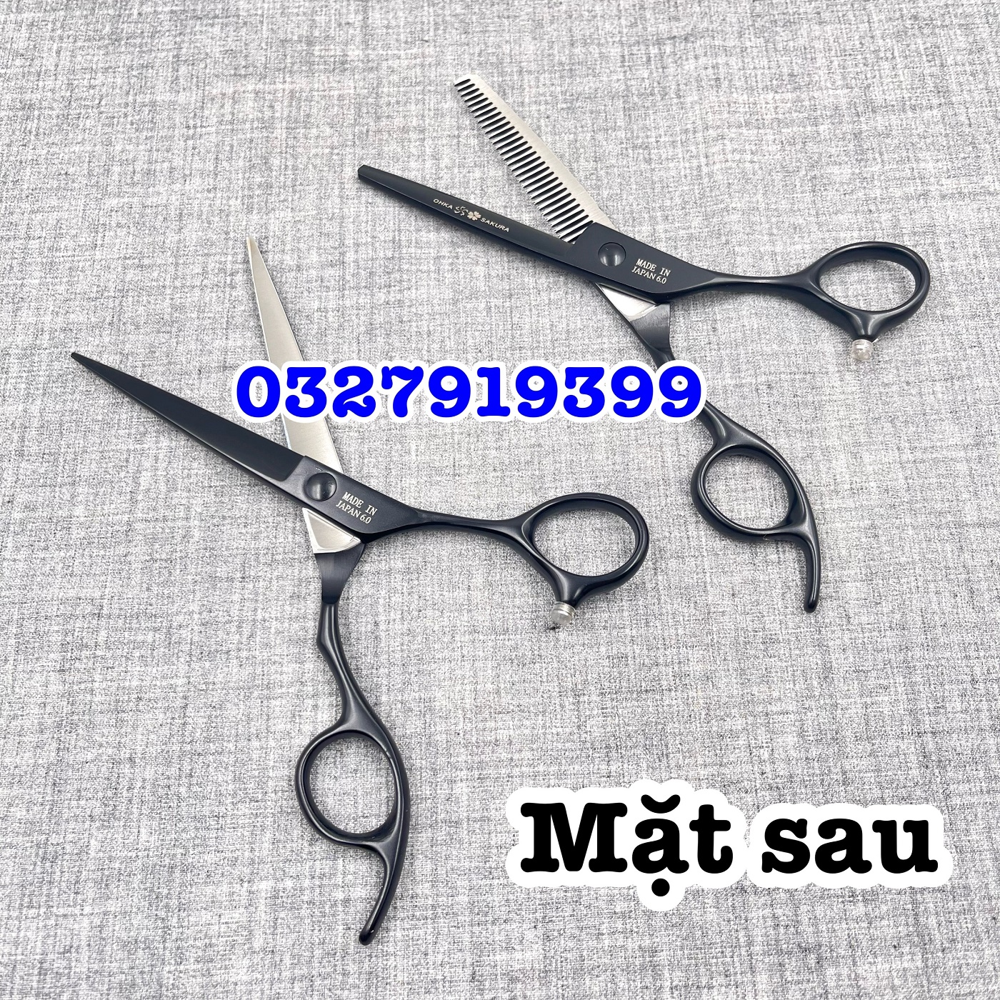 SAKURA đen Kéo Cắt Tóc Cao Cấp Nhật Bản 6.0 inch Hồng Thép S440C Độ Cứng Trên 62HRC Lưỡi Sắc Bén Chất Lượng Tuyệt Vời