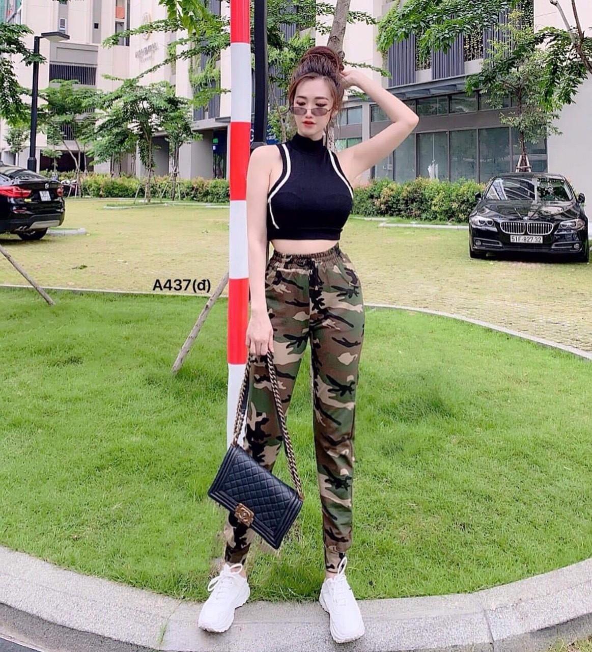 Sét bộ áo coton,quần thun lính-QH