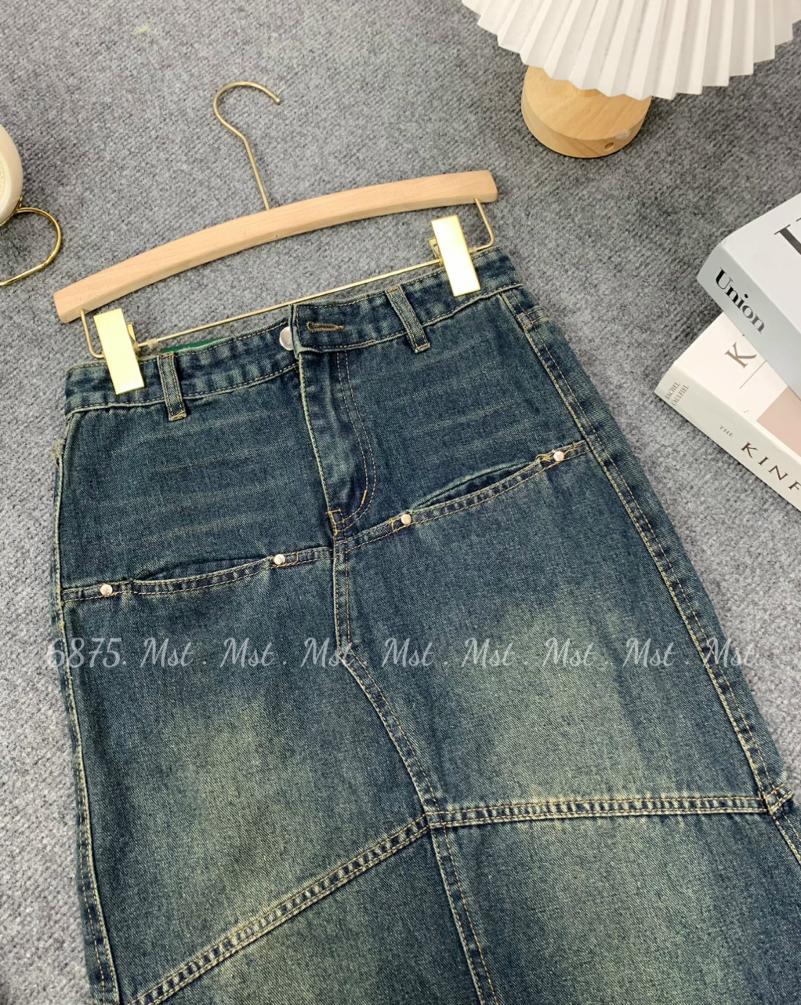 Chân váy jeans maxi đuôi cá dáng dài cv6857