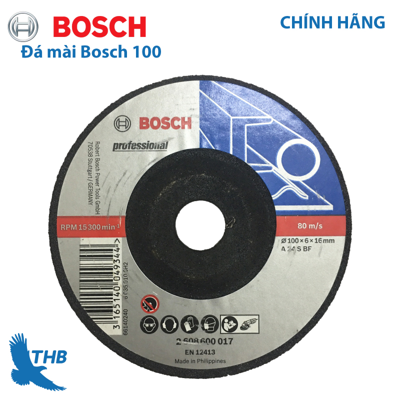 Bộ 5 lưỡi đá mài sắt Bosch 100x6x16mm