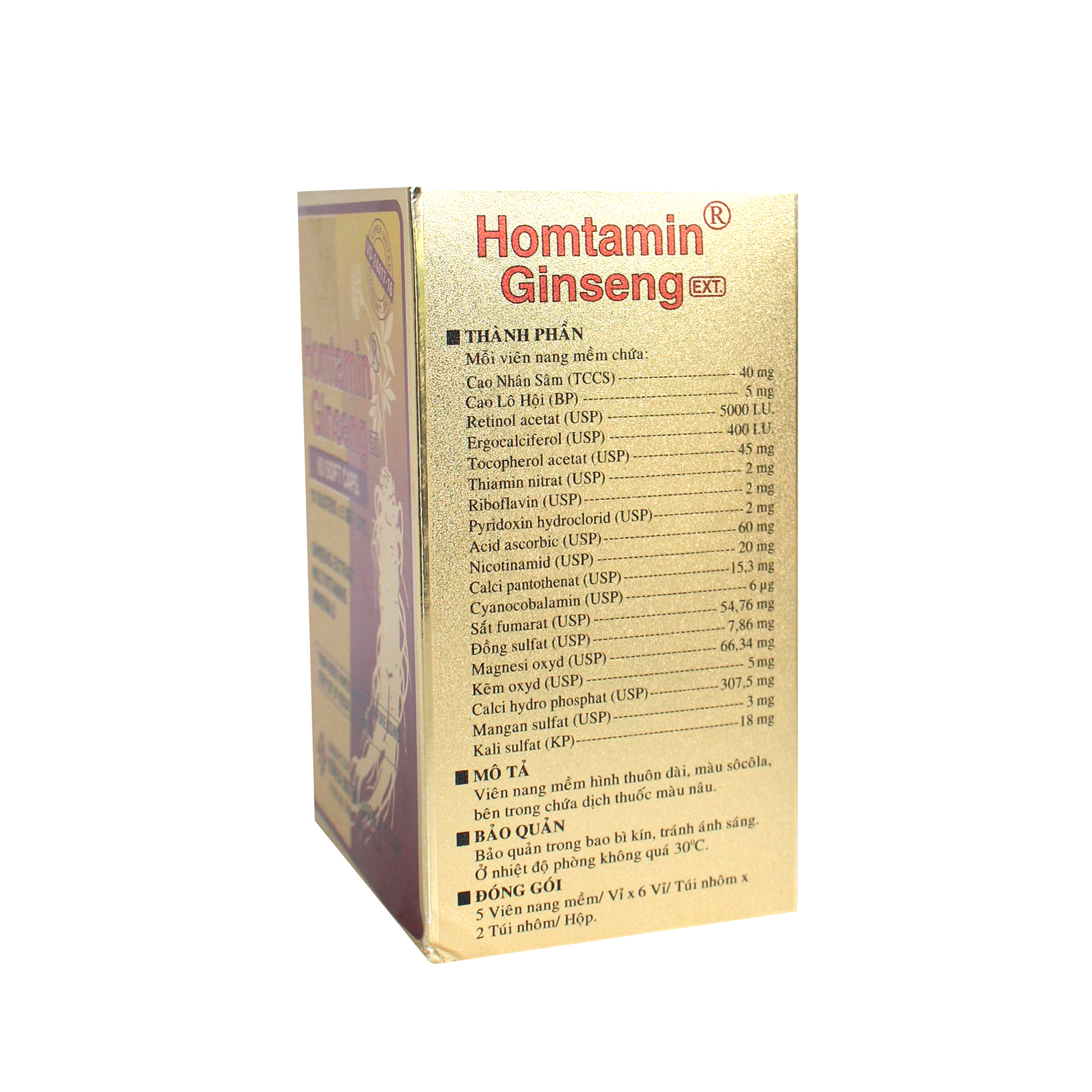 Homtamin Ginseng hộp 60 viên