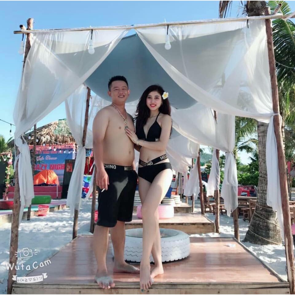 Đồ Bơi Đôi Bikini Đôi Mochino Cực Sang (Ảnh Khách)